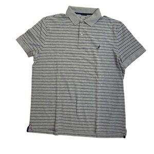 Nautica Men's Polo in Gray with Stripes